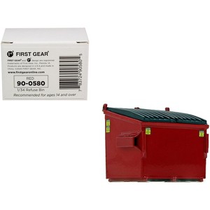 Refuse Trash Bin Red 1/34 Diecast by First Gear - 1 of 4
