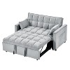 TIRAMISUBEST Convertible 55-Inch Sleeper Sofa Bed,Velvet Loveseat with Pull-Out Bed, Adjustable Backrest & Side Pockets for Small Spaces - 2 of 4