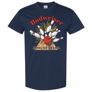 Mens Budweiser Bowling Strike Navy Colorway T-Shirt - 1 of 2
