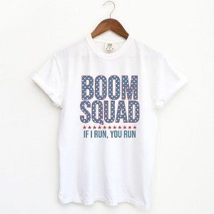 Simply Sage Market Women's Boom Squad Varsity Stars Short Sleeve Garment Dyed Tee - 1 of 2