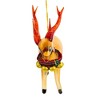 Italian Ornaments 5.0 Inch Plaidrick Frostbell Reindeer Antlers Tree Ornaments - 4 of 4