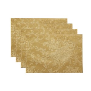 Elrene Poinsettia Elegance Jacquard Holiday Placemat - 13" x 19" - Elrene Home Fashions - 1 of 4