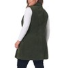Agnes Orinda Women's Plus Size Ribbed Corduroy Single Breasted Casual Pocket Peplum Hem Long Fashion Vests - 4 of 4
