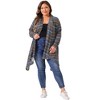 Agnes Orinda Women's Plus Size Lightweight Long Sleeve Open Front Knit Stripe Sweaters Cardigans - 3 of 4