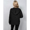 Women's Casual Hooded Cardigan Sweaters V Neck Button Down Long Sleeve Kint Cardigans Coat - 4 of 4