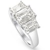 Pompeii3 3.55Ct TW Emerald Cut Three Stone Engagement Ring 14k White Gold Lab Created - Size 7 - 2 of 4