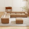 Modern 6-Piece Modular Sectional Sofa with Storage Soft White Chenille Fabric  Contemporary Cylindrica Design for Living Room - 3 of 4