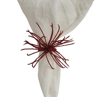 Split P Beaded Burst Napkin Ring - Red