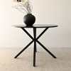 39" Round Dining Table with Metal Pedestal Base, Modern Mid-Century Table for 4-6 People, Small Space Kitchen or Dining Room Use-Maison Boucle - 2 of 4