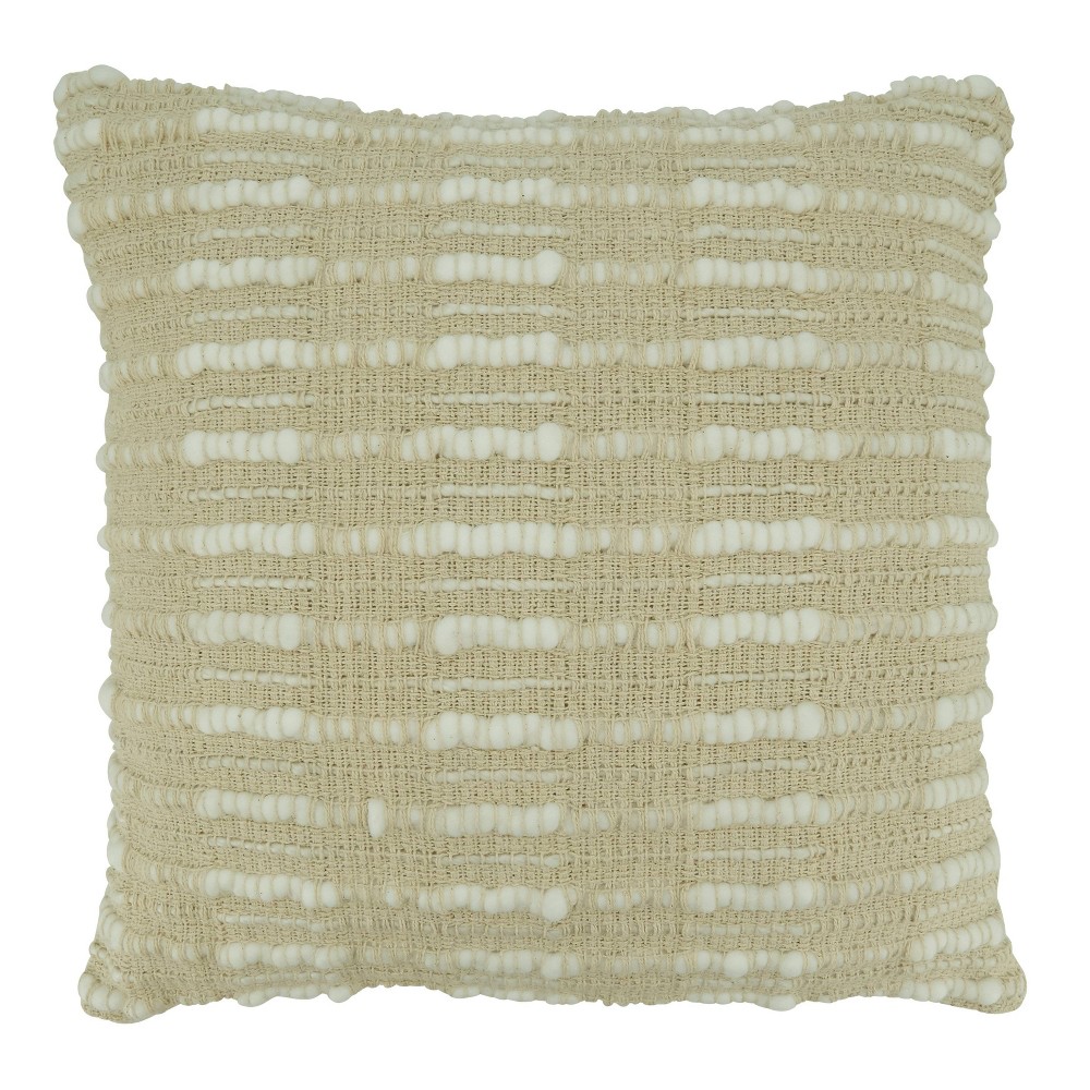 Photos - Pillow 20"x20" Oversize Woven Striped Design Square Throw  Cover - Saro Lif