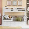 Grungis Twin Over Full Loft Bed with Twin size Trundle and Drawers,Bunk Bed with Guardrail Can Divided Into 2 Beds,Loft and Bunk Bed for Bedroom - 2 of 4