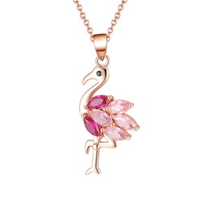 Pink Flamingo Earrings for Women Cz Rose Sterling Silver Ginger Lyne Collection - 1 of 4