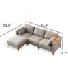 FONTOI Modular Sectional Sofas, L-shaped Sofa, Convertible Sleeper Couch, Leisure Sofa for Living Room Apartment Office, Gray, 92.9"*31.1"*59.8" - 2 of 4