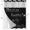 No Hook Black Family Shower Curtain with Snap - in Polyester Liner Set 72x 75 Inch Waterproof Washable - 2 of 4