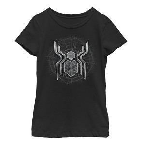 Girl's Marvel Spider-Man: Far From Home Ghostly Logo T-Shirt - 1 of 3