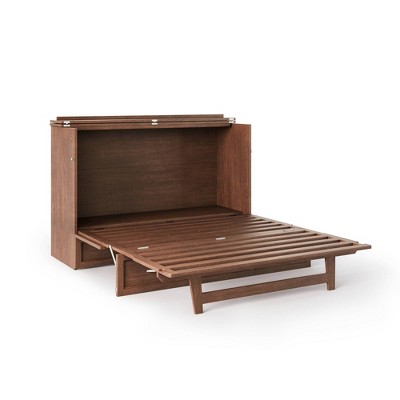 Burnt Amber Queen Murphy Bed Chest with Charging Drawer