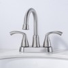WOWOW 4 in. Centerset Double Handle Bathroom Faucet in Brushed Nickel - 2 of 4