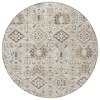 Linen And Ivory Floral Medallion Washable Indoor Outdoor Area Rug - 4 of 4