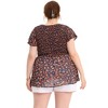 Agnes Orinda Women's Plus Size Chiffon Smock Waist Ditsy Floral Peplum Casual Blouses - 4 of 4