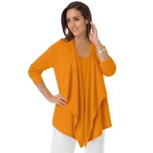 Jessica London Women's Plus Size Flyaway Cardigan - 1 of 3