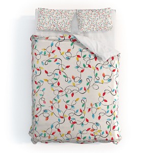 Ninola Design Christmas lights Duvet Cover + Pillow Sham(s) - Deny Designs - 1 of 4