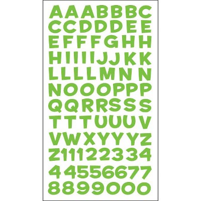 Sticko Alphabet Stickers - Funhouse, Green Metallic, 89pcs