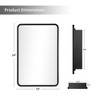 MAYEERTY 24 x 16in Modern Rectangular Bathroom Medicine Cabinets, Metal Framed Wall Mirror with Storage, Black - 4 of 4