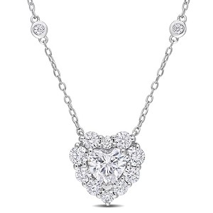 EVERLY JEWELRY | Sterling Silver 2 CT DEW Created Moissanite  Necklace With Chain - 1 of 4