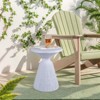 SEVOBAL Outdoor Cement End Table Small Round Garden Accent Table Drum Shape Side Table for Patio and Indoor Use, Grey, 20.08"*20.08"*24.41" - 2 of 4