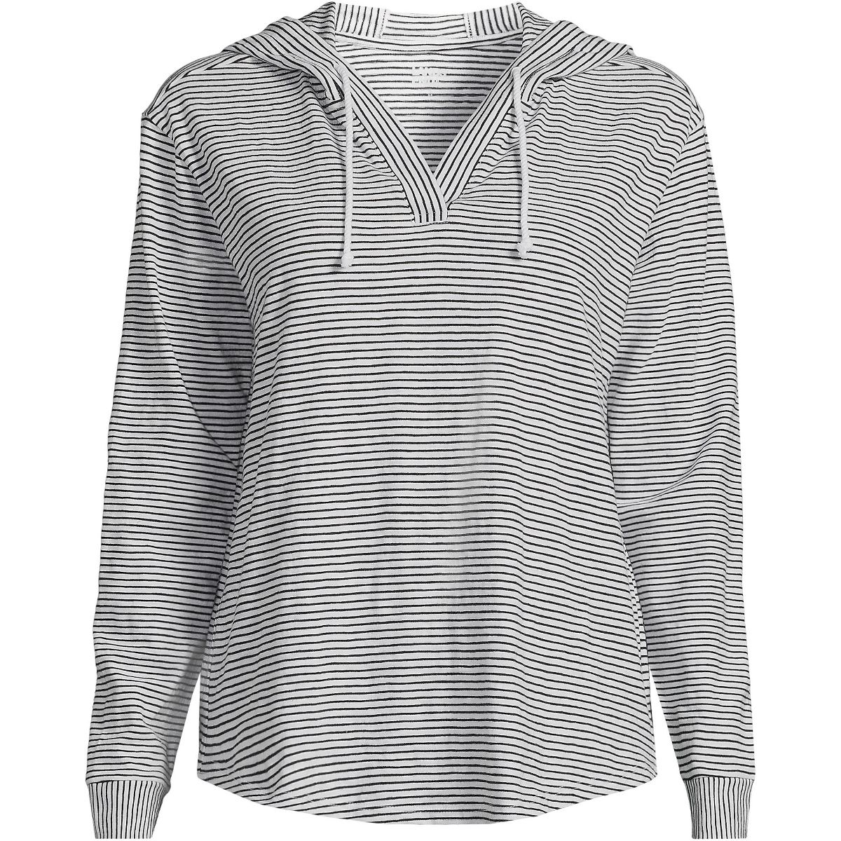 Lands' End Women's Long Sleeve Slub Hooded Popover - thumbnail 7