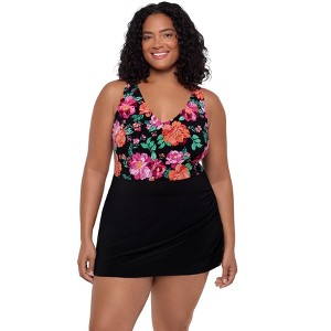Trimshaper Women's Julie Adjustable Skirt Plus Swimdress - 1 of 3