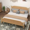 NicBex All Size Natural Wooden Bed Frame with Rattan Headboard & Footboard,Pine Wood Platform Bed,No Box Spring Needed - 2 of 4