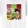 Dragon Ball Daima Son Goku, Different Backgrounds, Logo text on White Adult T-Shirt - 2 of 4
