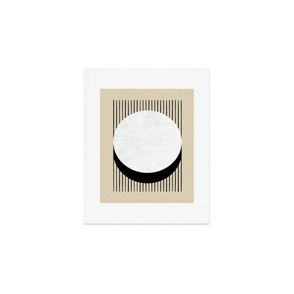 Photos - Other Decoration Deny Designs 8"x10" Moonlight Print Circle BW Stripes Art Print