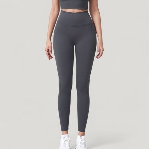Anna-Kaci Active Women's High Waist Full Length Leggings with Wide Waistband and Side Pocket - 1 of 4
