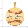 Black Bow Jewelry 14K Gold Plated Larry Doby Signature LG Enamel Baseball Pendant - 4 of 4