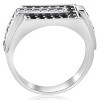 Pompeii3 Mens 5/8ct Black & White Diamond Wedding Ring 10k White Gold - 3 of 4