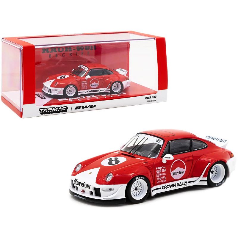 Porsche RWB 993 #8 "Morelow" Red and White "RAUH-Welt BEGRIFF" 1/43 Diecast Model Car by Tarmac Works, 1 of 4