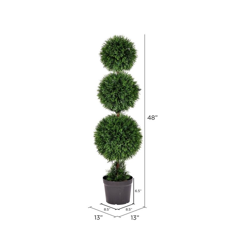 Vickerman Artificial Cedar Ball Topiary In Pot UV, 3 of 9