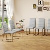 INFURNIC Dining Chairs 6-Pack Dense Foam Padded Chairs High-quality PU leather Seat Back with Durable Iron Base, Gray, 21.5"*17.2"*35.7" - 2 of 4