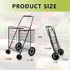 SUGIFT Folding Shopping Cart Jumbo Basket Grocery Laundry with Swivel Wheels Black - 3 of 4