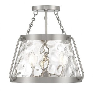 Savoy House Crawford 3 - Light Semi-Flush Mount in  Satin Nickel - 1 of 4