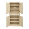 TIRAMISUBEST 4 Door Cabinet with 1 Drawer Storage Sideboard Cabinet - Natural - 4 of 4