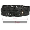 INSPIRE CHIC Women's Vintage Hollow Floral Leather Cinch Wide Waistband - 3 of 4