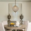 ALOADECOR 1-Light  Antique Gold Globe Sphere Chandelier Small Crystal Vintage Chandelier Cage-Style Shade Pendant Light for Kitchen Island - 2 of 4