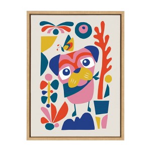 18" x 24" Sylvie Mid Century Modern Pug Framed Canvas Wall Art by Rachel Lee - Kate & Laurel: Animal Screen Print, Nursery Decor - 1 of 4
