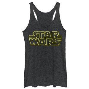 Women's Star Wars Movie Logo Racerback Tank Top - 1 of 3