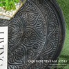 SYFERLORY 24" Round Coffee Table with Hammered Tray Top, Vintage Metal Center Table for Living Room, Bedroom, Side Table, Pewter - 2 of 4