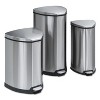 Safco Step-On Waste Receptacle Triangular Stainless Steel 4gal Chrome/Black 9685SS Step Trash Can - 2 of 2