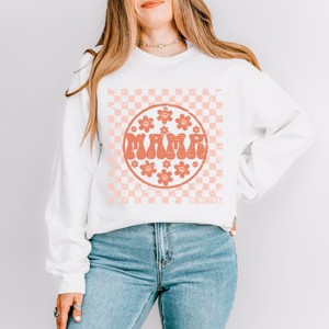 Simply Sage Market S.W.Smiley Checkered Mama Flowers Sweatshirt - 1 of 4
